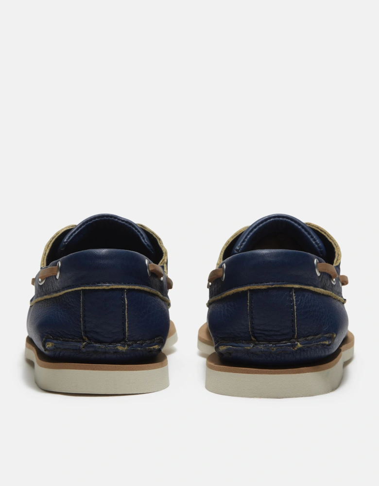 Timberland Mens Full Grain Leather Classic Boat Shoe - Dark Blue