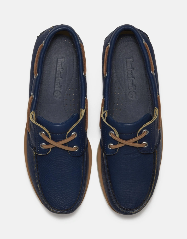 Timberland Mens Full Grain Leather Classic Boat Shoe - Dark Blue