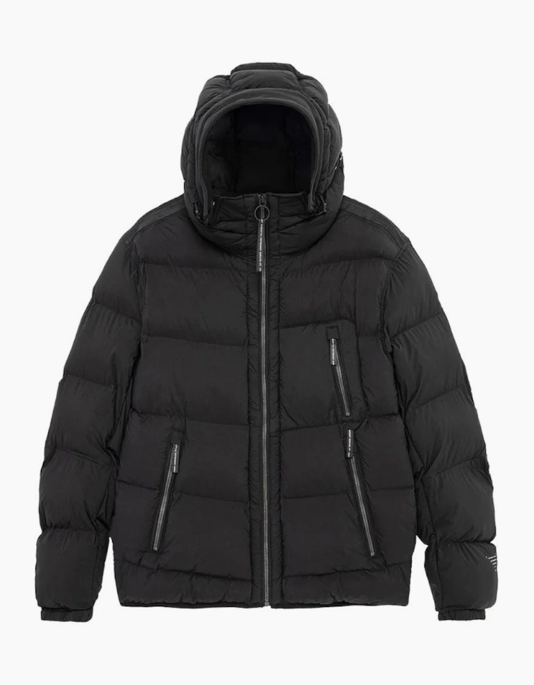 Krakatau Rook Black Hooded Puffer Jacket
