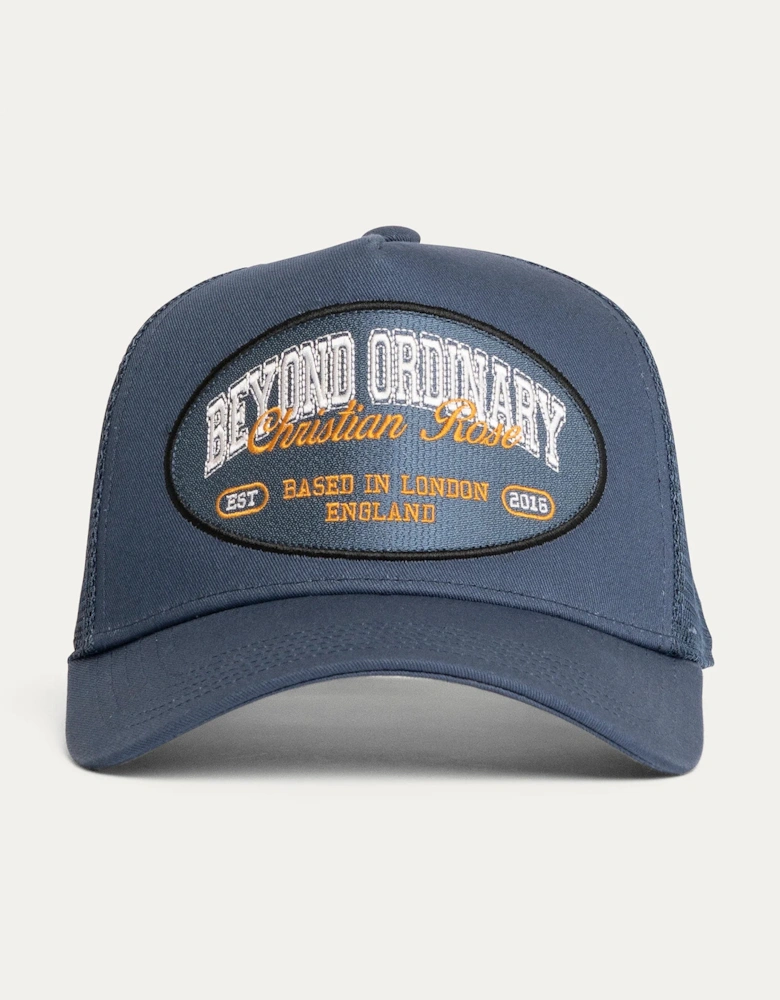 Christian Rose Beyond Ordinary Trucker Cap - Navy/Cream/Orange