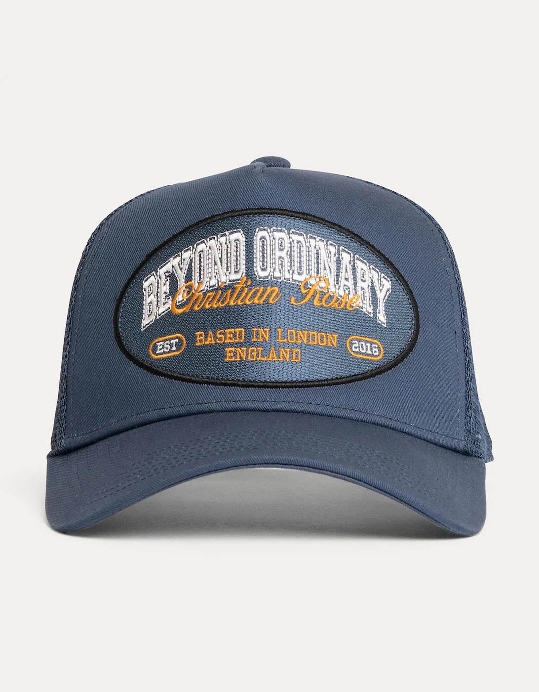 Christian Rose Beyond Ordinary Trucker Cap - Navy/Cream/Orange
