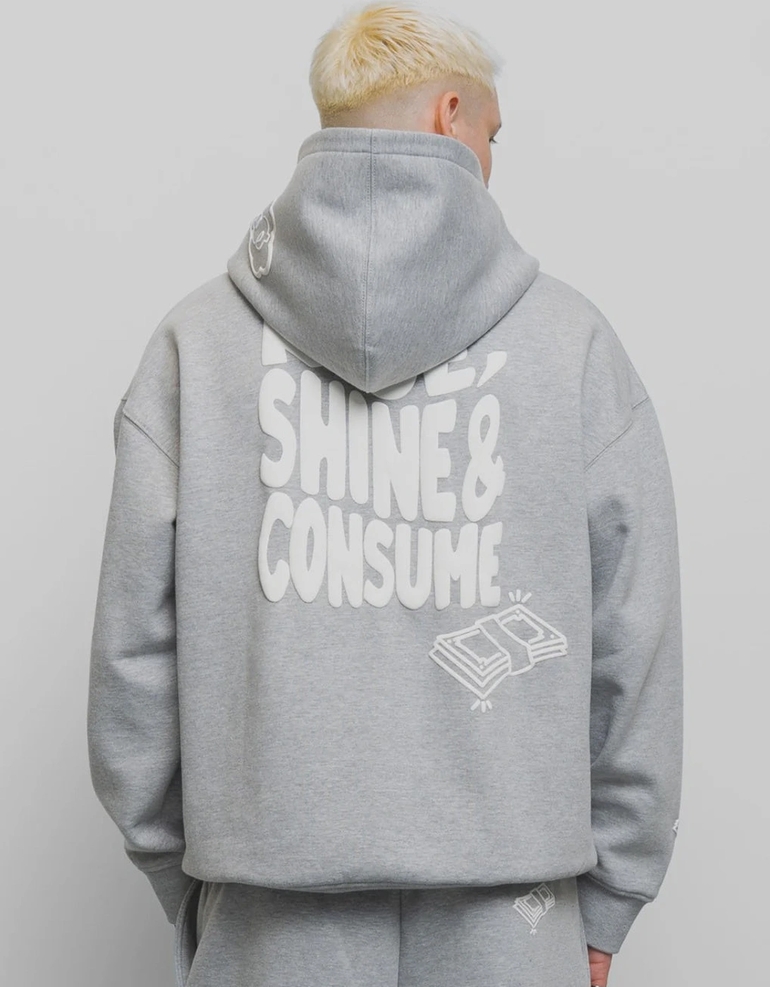 Fresh Flavours Rise Shine Consume Hoodie - Light Grey Marl, 8 of 7