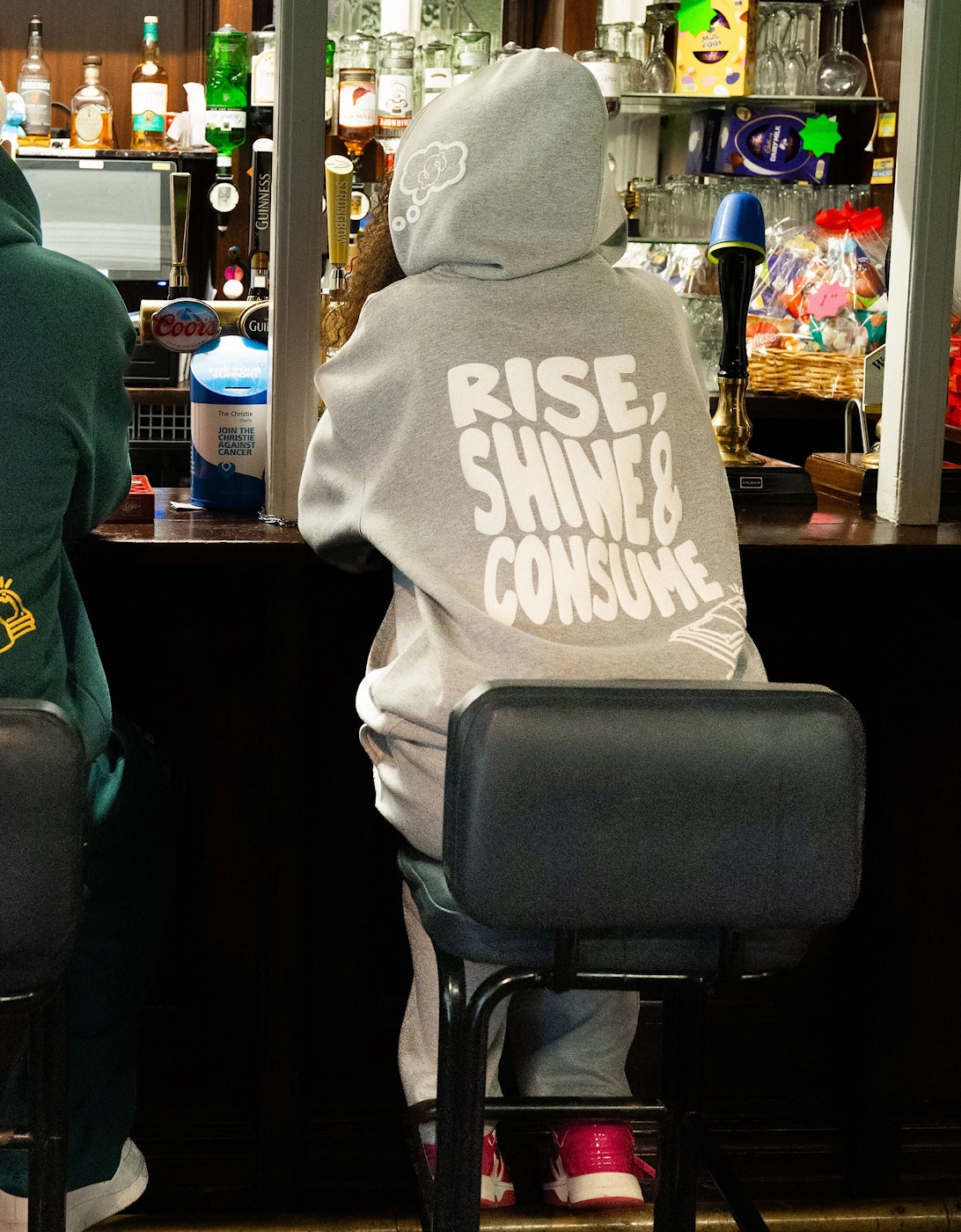 Fresh Flavours Rise Shine Consume Hoodie - Light Grey Marl