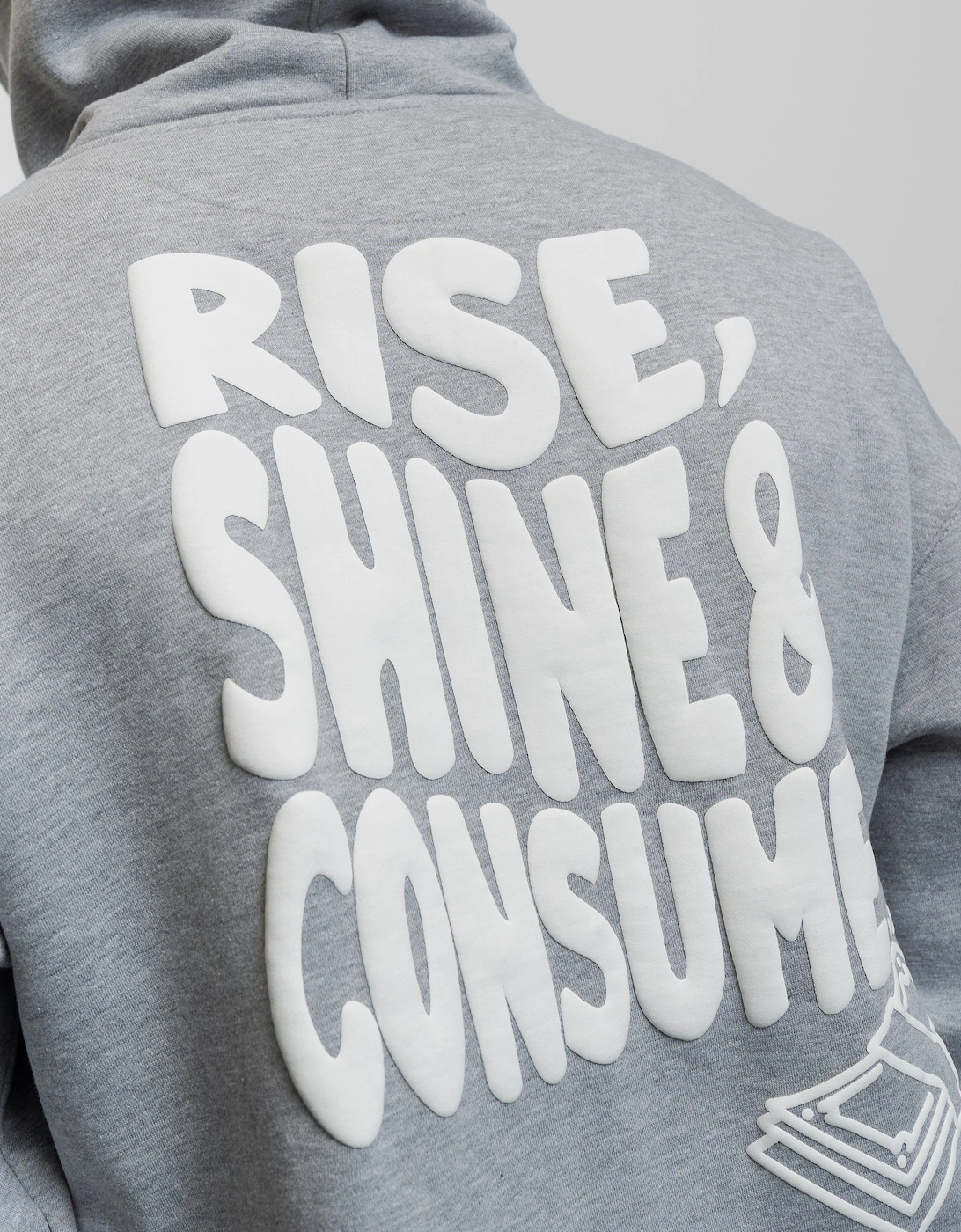 Fresh Flavours Rise Shine Consume Hoodie - Light Grey Marl