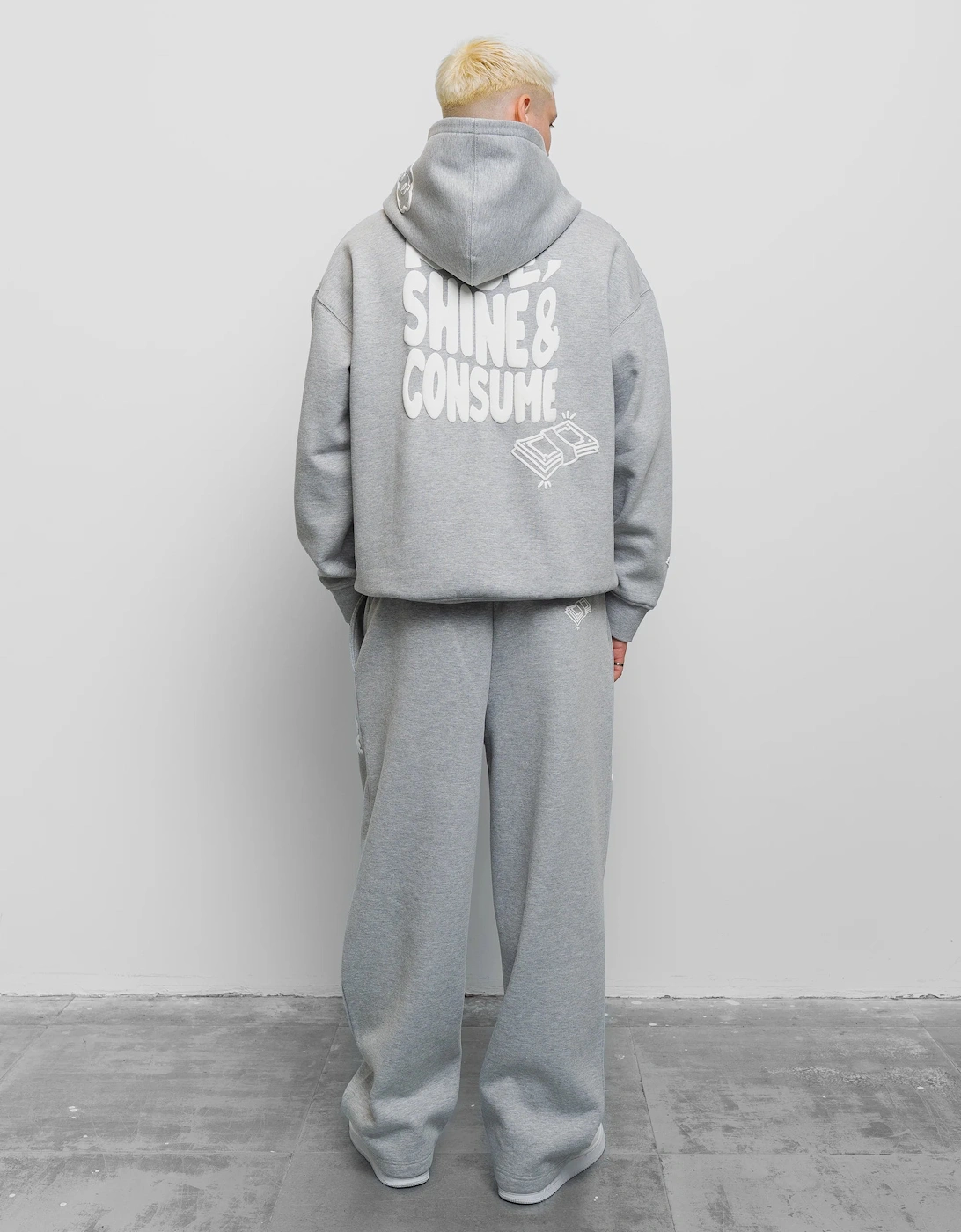 Fresh Flavours Rise Shine Consume Hoodie - Light Grey Marl