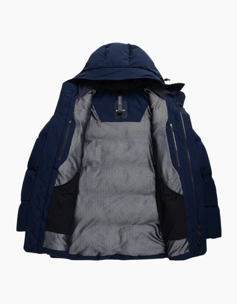 Krakatau Navy Cassini Quilted Parka Jacket