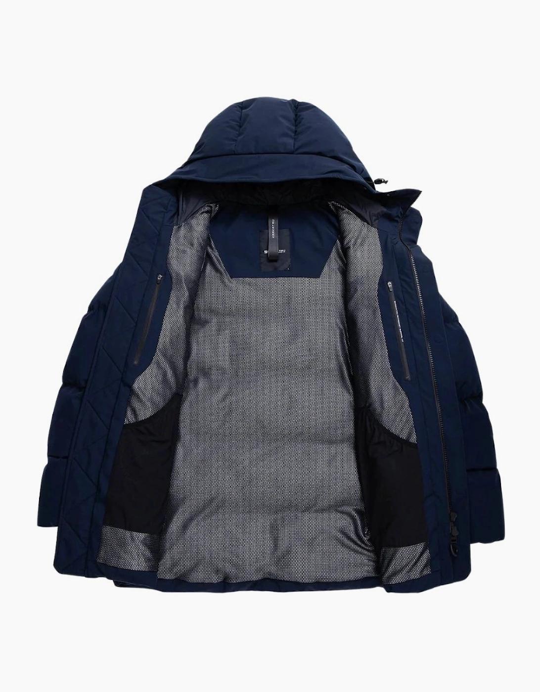 Krakatau Navy Cassini Quilted Parka Jacket