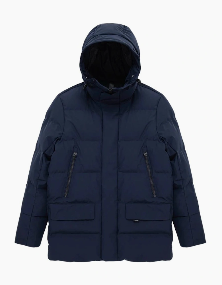Krakatau Navy Cassini Quilted Parka Jacket