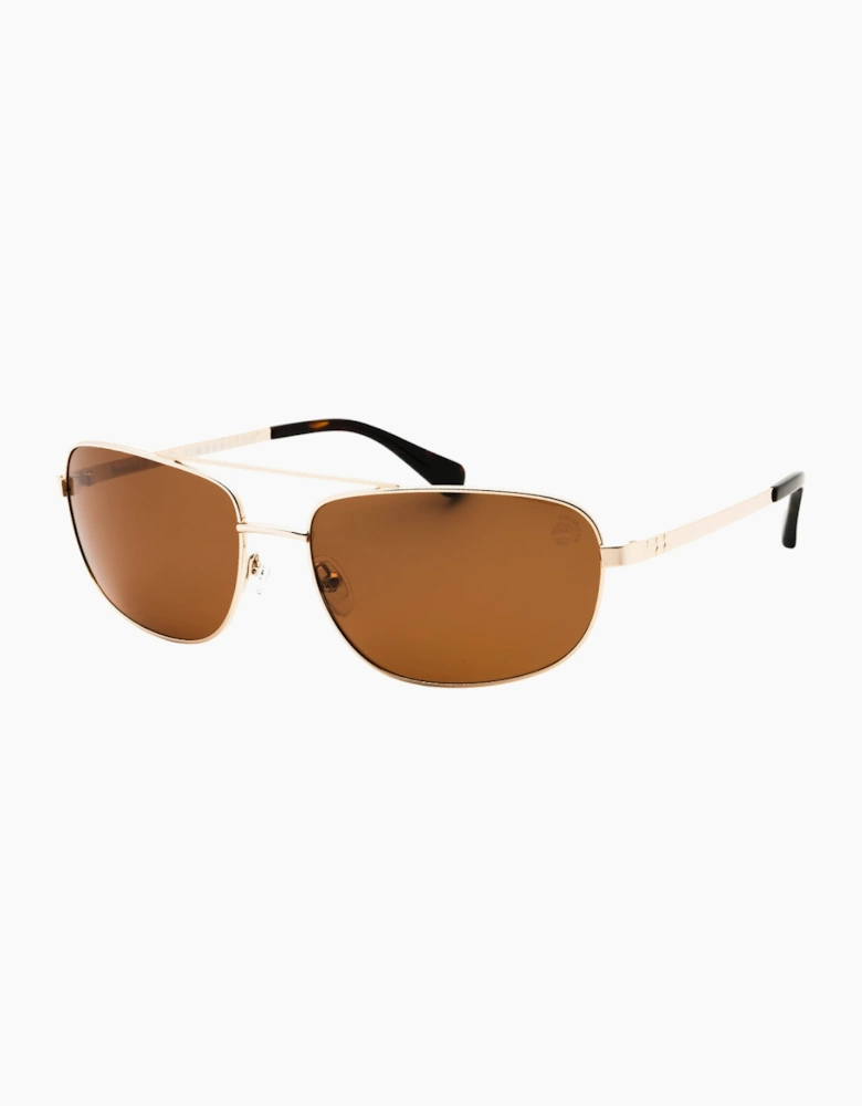 Timberland Brown Polarized Lens Gold Sunglasses