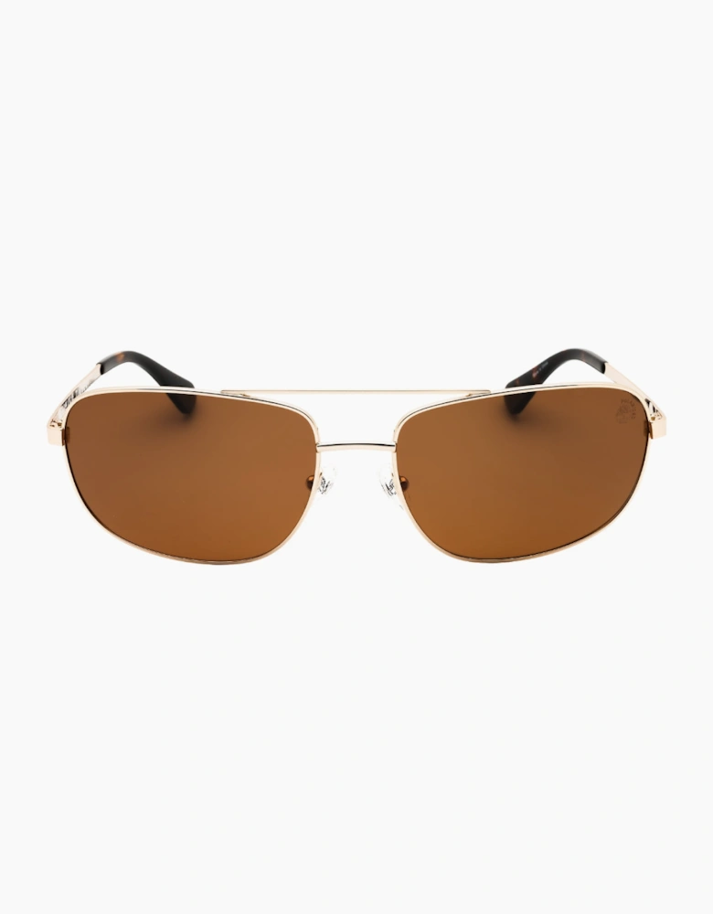 Timberland Brown Polarized Lens Gold Sunglasses