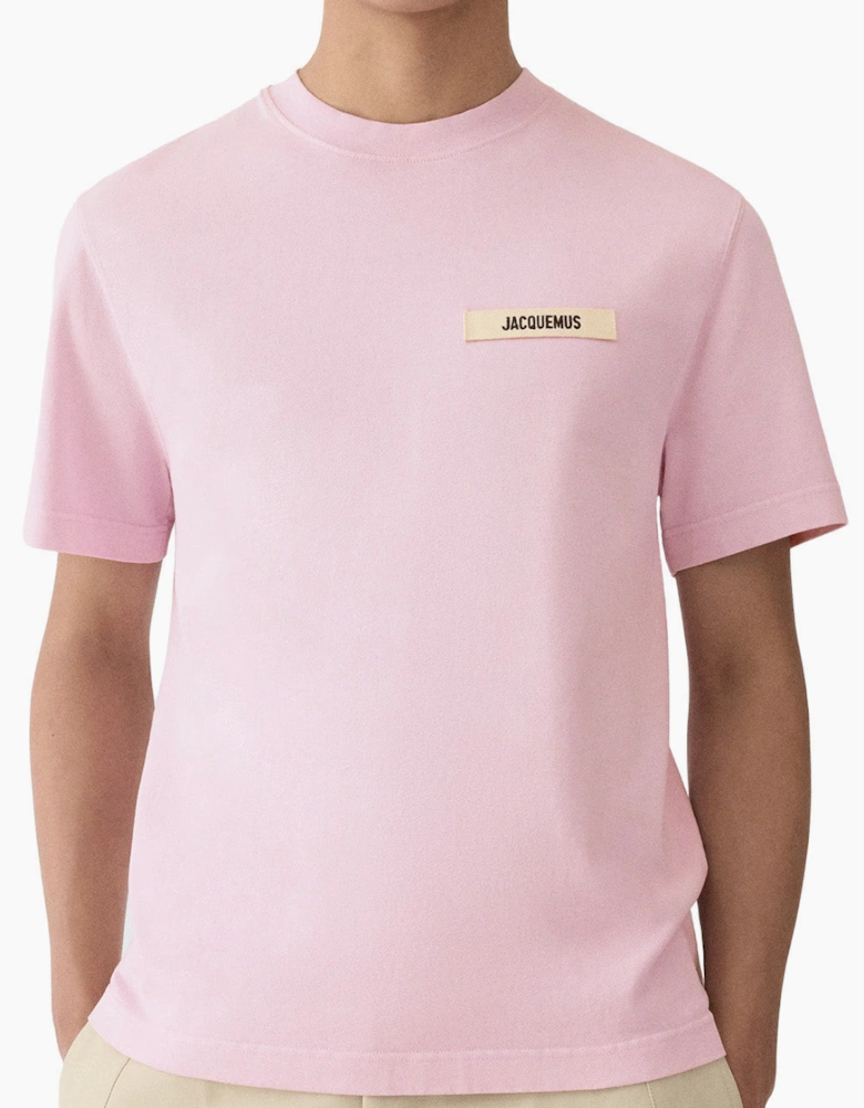 Men's Pink Jacquemus Le T-Shirt Gros Grain T-Shirt