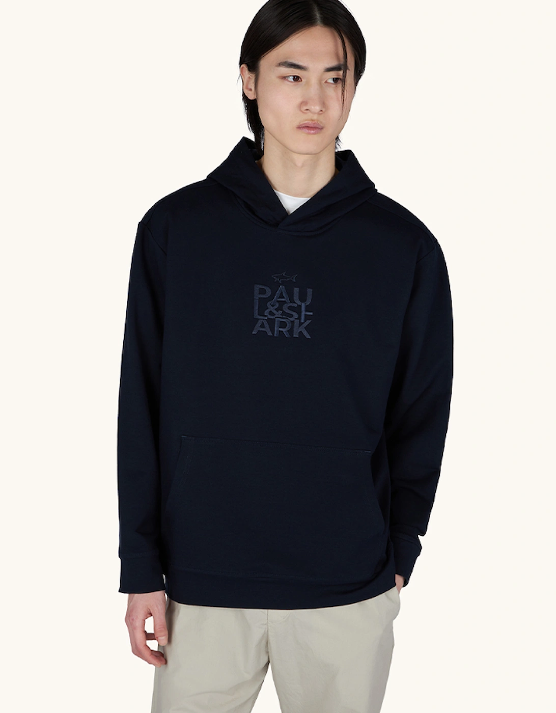 Paul & Shark Men's Navy X-Soft Fleece Cotton Blend Hoodie - Size 44