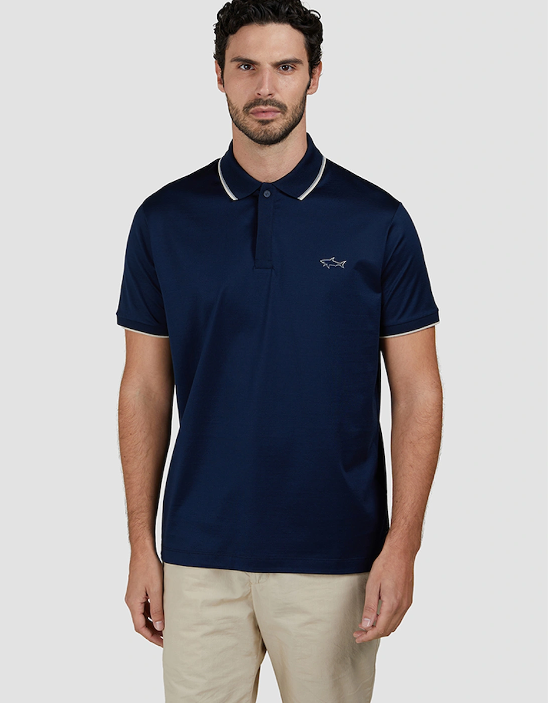 Paul & Shark Men's Navy Double Mercerised Jersey Cotton Polo Shirt - Size 40