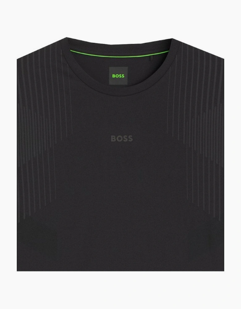 Hugo Boss Men's Black Slim Fit Active T-shirt with reflective details