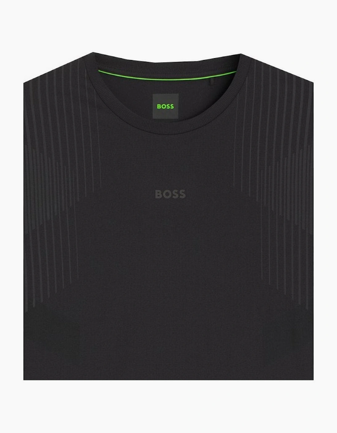 Hugo Boss Men's Black Slim Fit Active T-shirt with reflective details