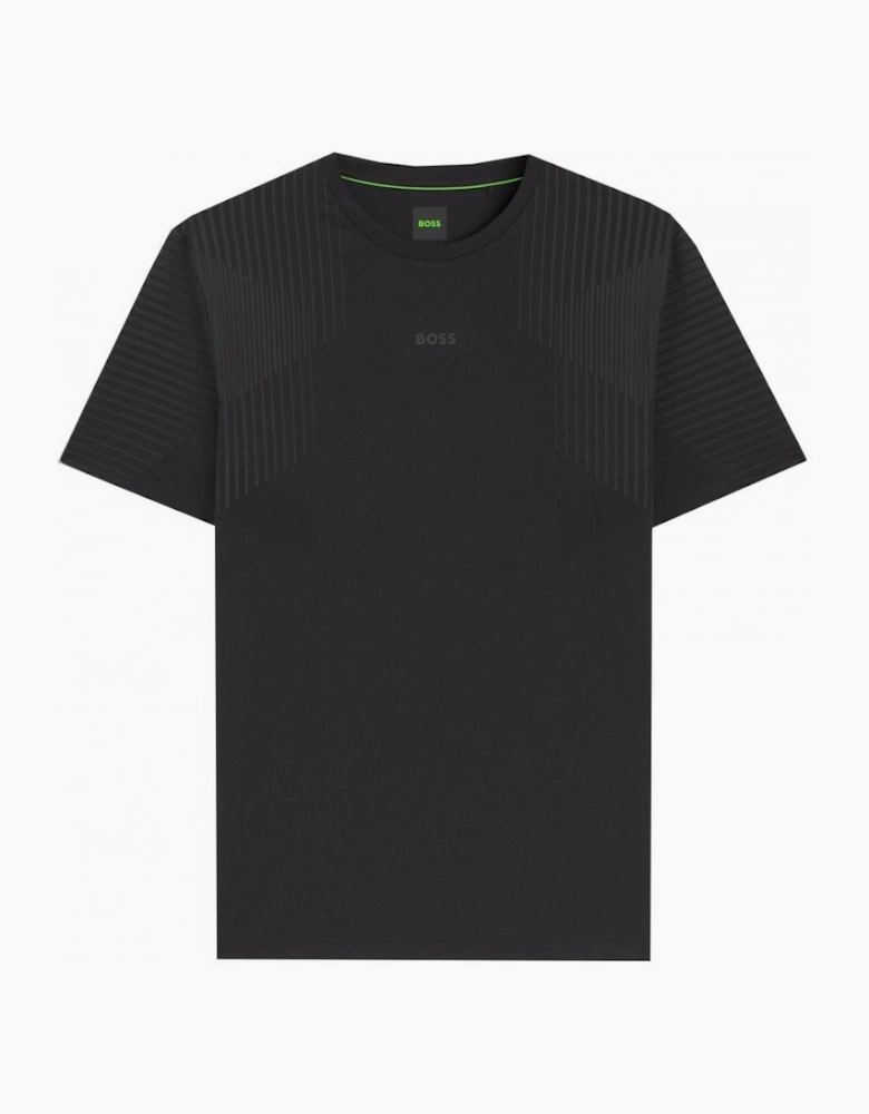 Hugo Boss Men's Black Slim Fit Active T-shirt with reflective details