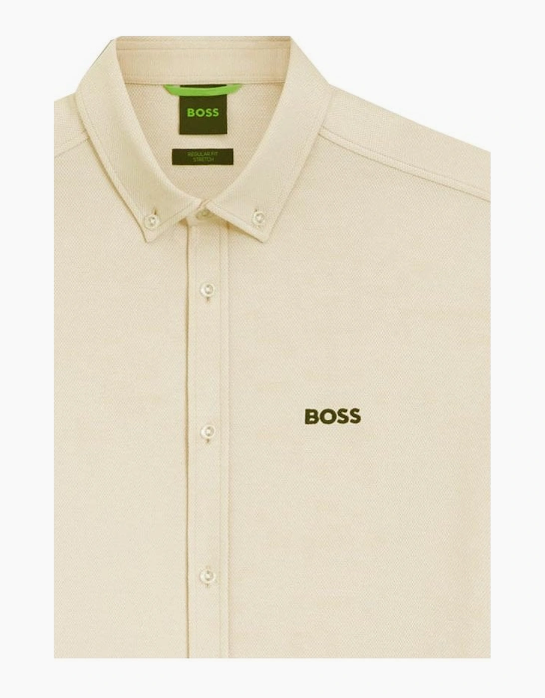 Hugo Boss Men's Light Beige Short Sleeved Motion Shirt