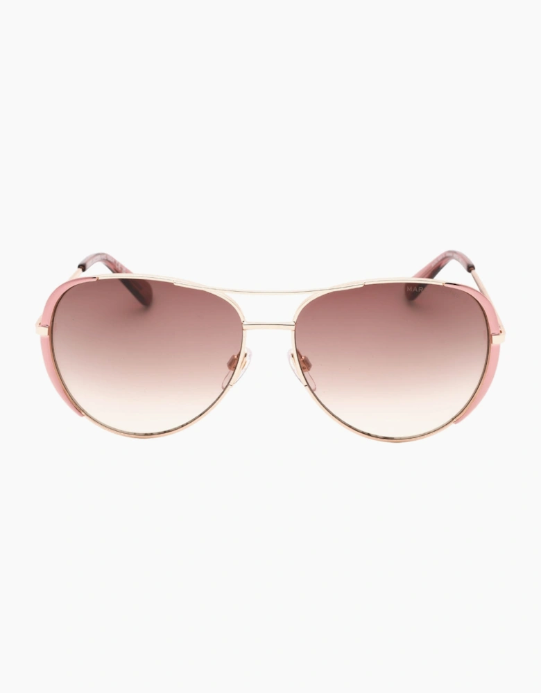 Marc Jacobs Brown Lens Pink Detail Gold Sunglasses