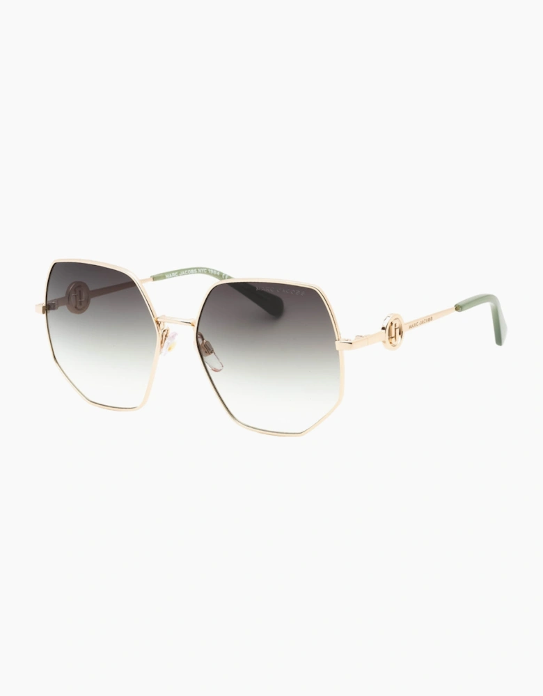 Marc Jacobs Green Leg Ends Gold Sunglasses