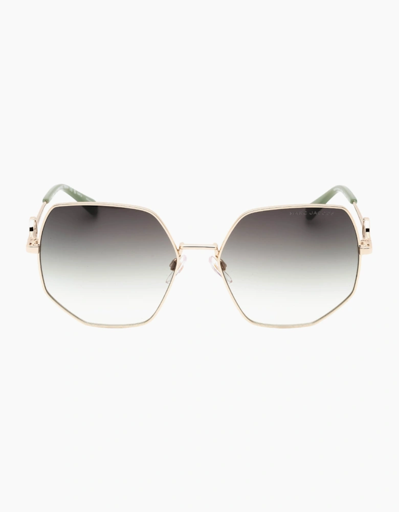 Marc Jacobs Green Leg Ends Gold Sunglasses