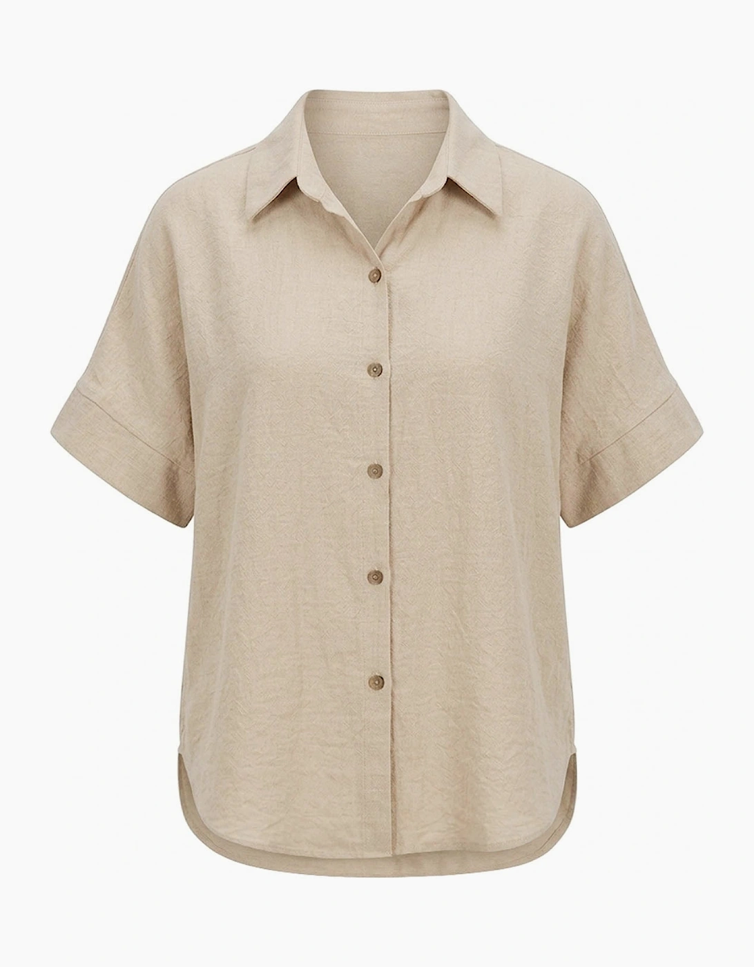 Relaxed Short Sleeve Blouse – Oatmeal