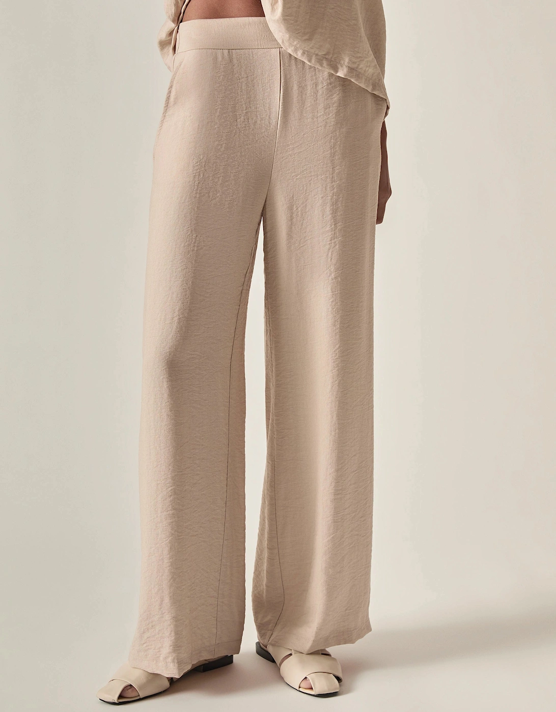Relaxed Side Zip Trousers – Oatmeal