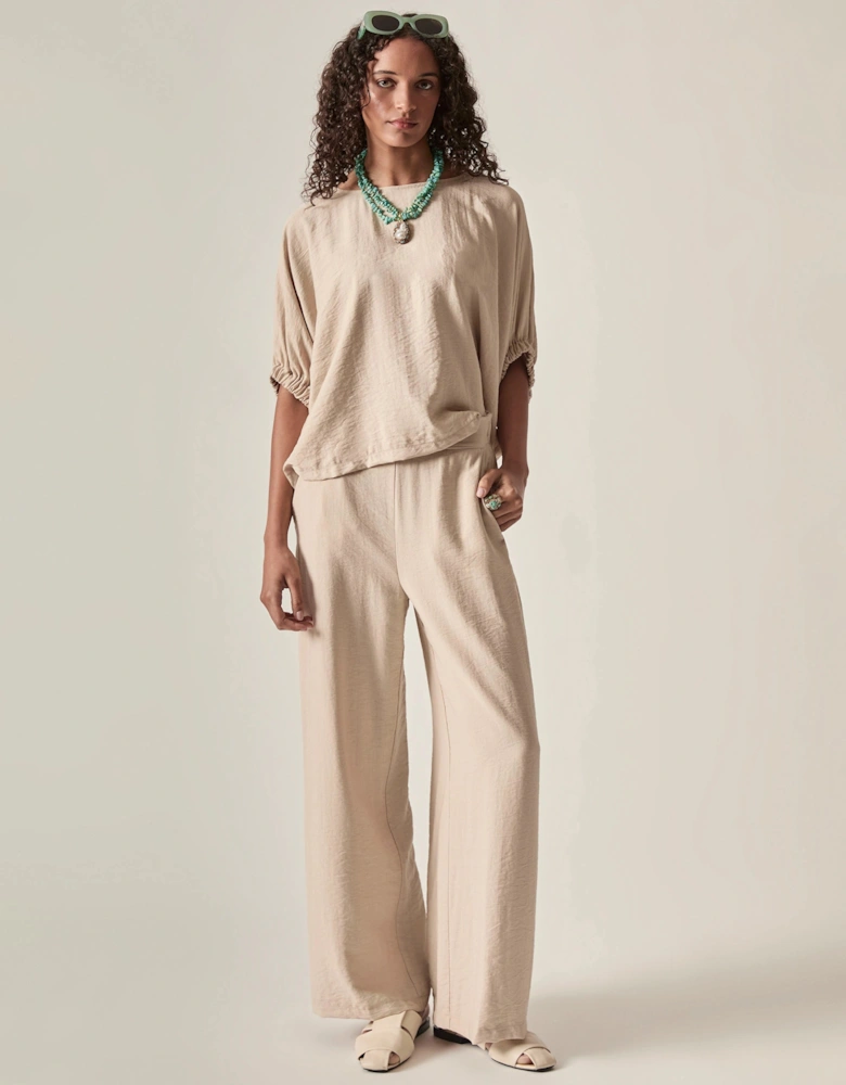 Relaxed Side Zip Trousers – Oatmeal