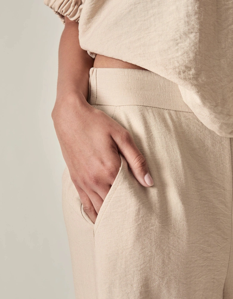 Relaxed Side Zip Trousers – Oatmeal