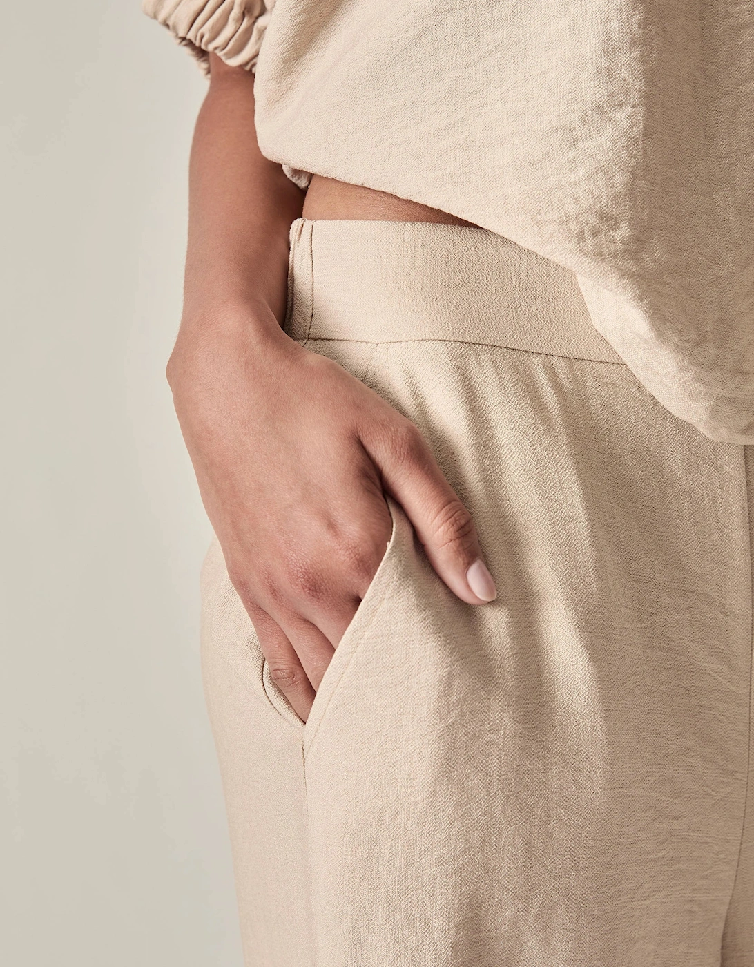 Relaxed Side Zip Trousers – Oatmeal