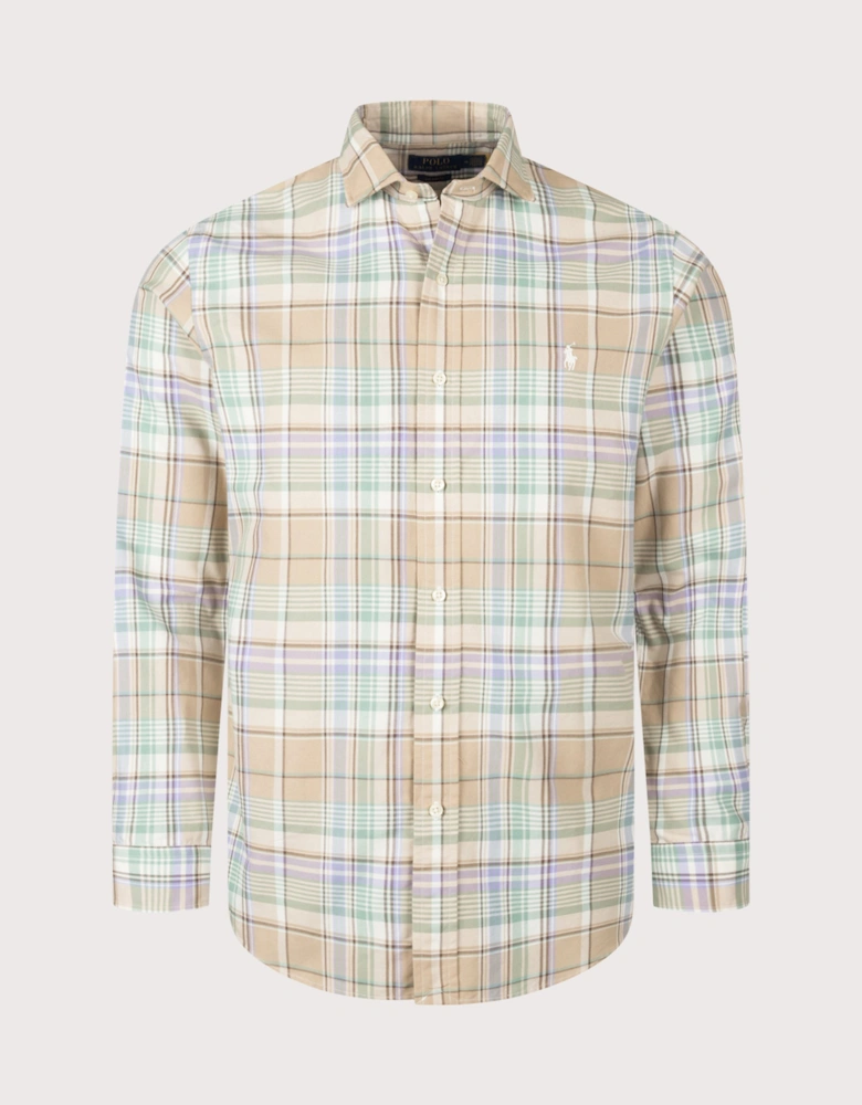 Custom Fit Plaid Oxford Shirt