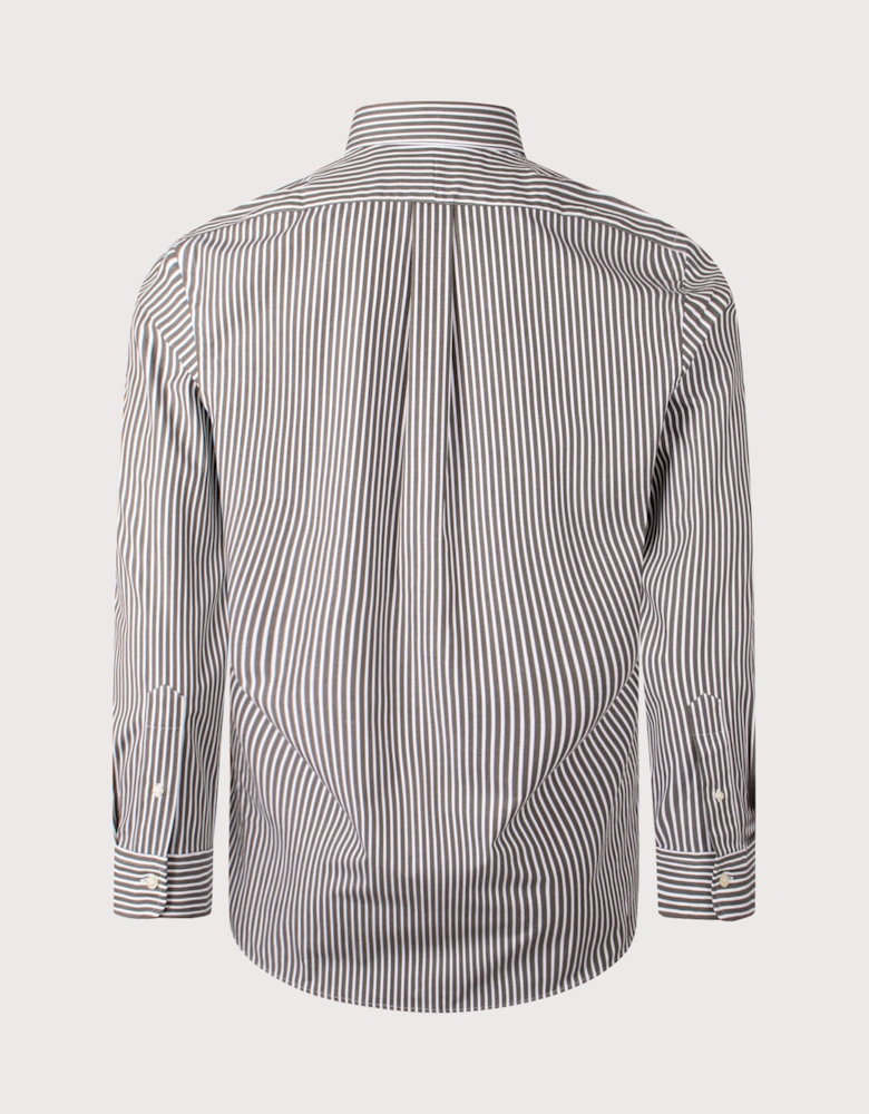 Custom Fit Striped Stretch Poplin Shirt