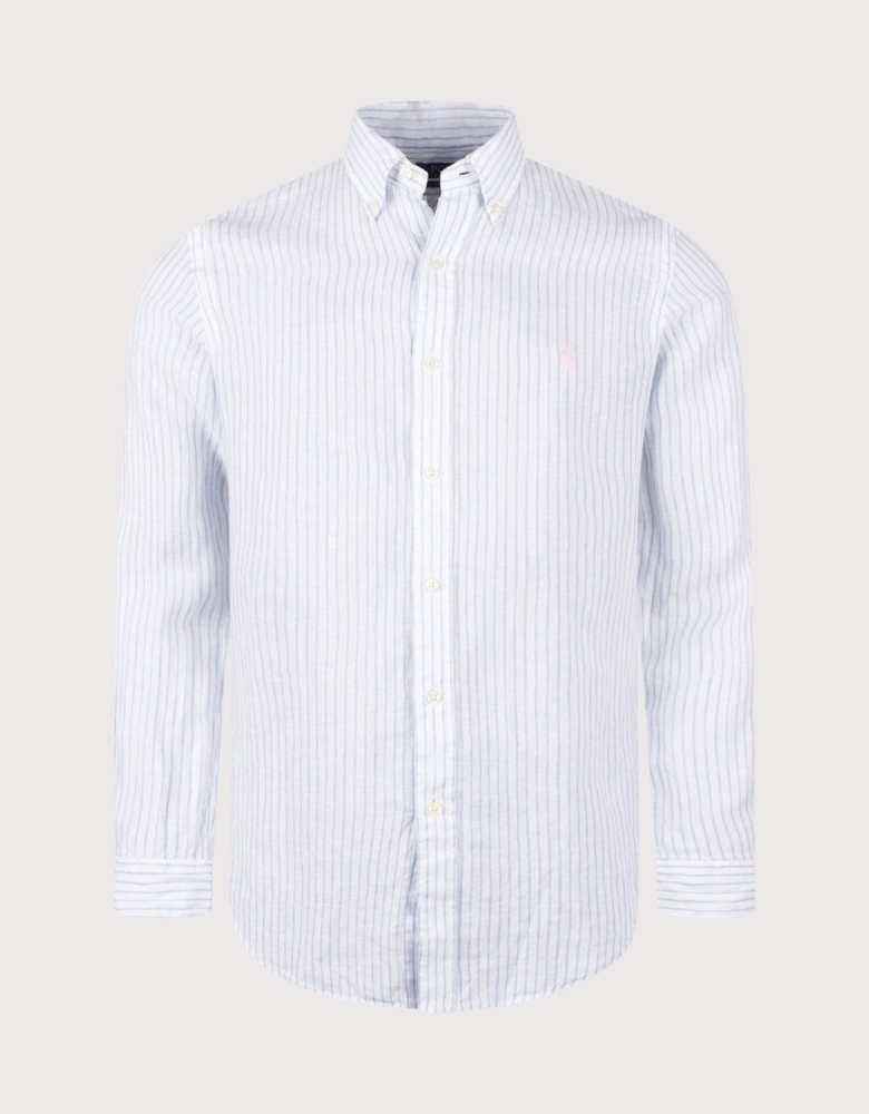 Custom Fit Striped Linen Shirt