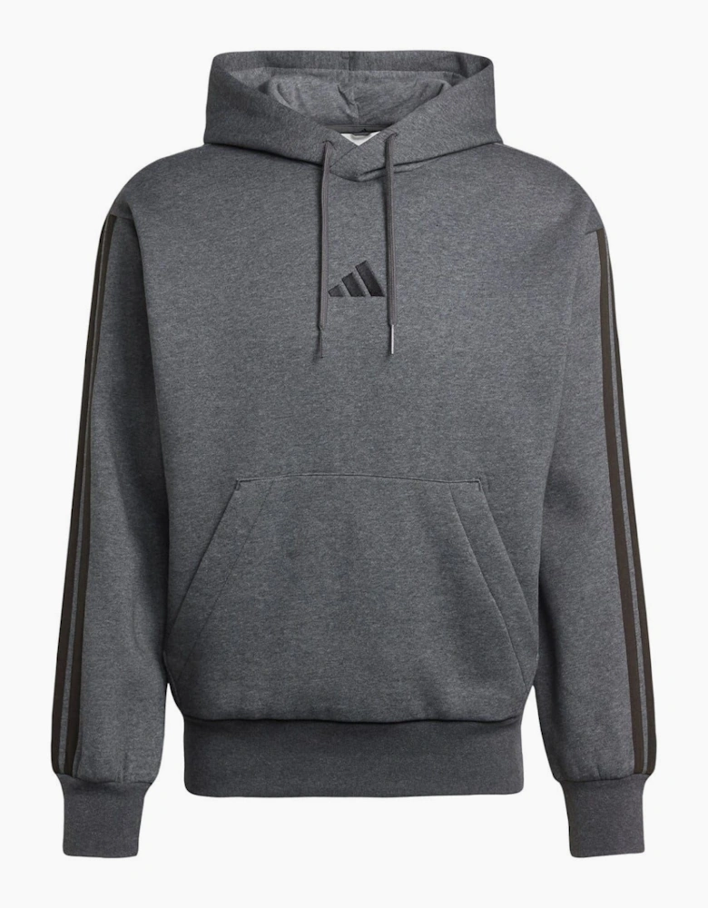 Mens Fleece 3 Stripes Hoodie