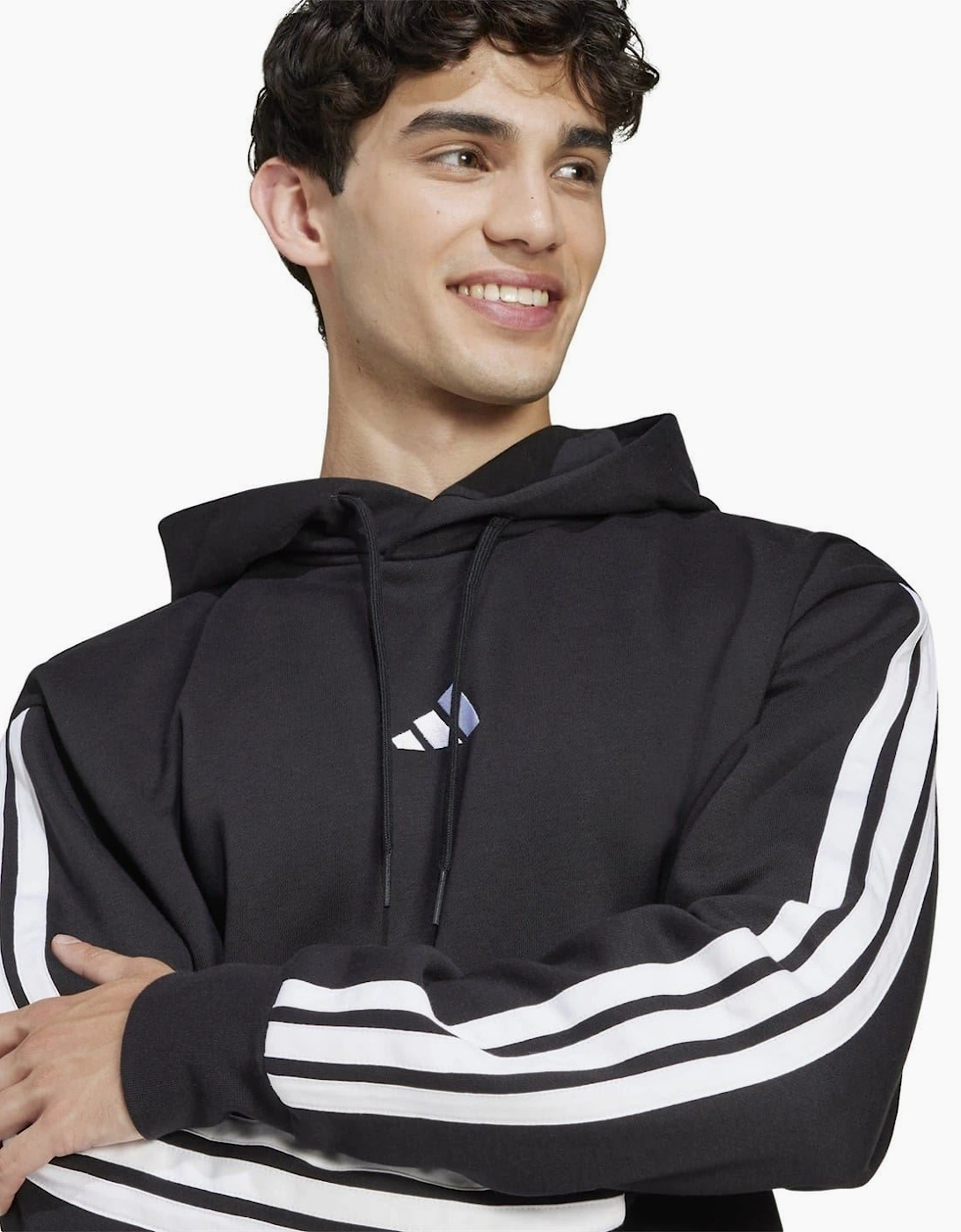 Mens Fleece 3 Stripes Hoodie