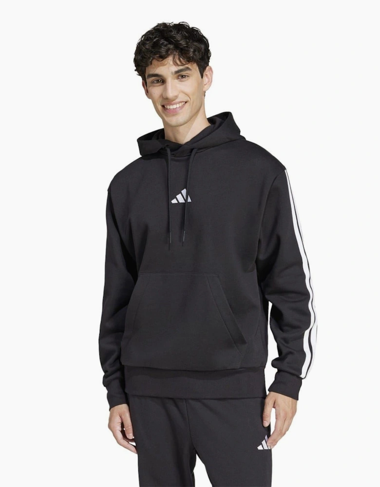 Mens Fleece 3 Stripes Hoodie