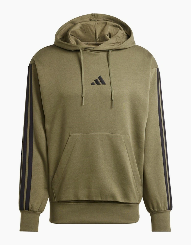 Mens Fleece 3 Stripes Hoodie
