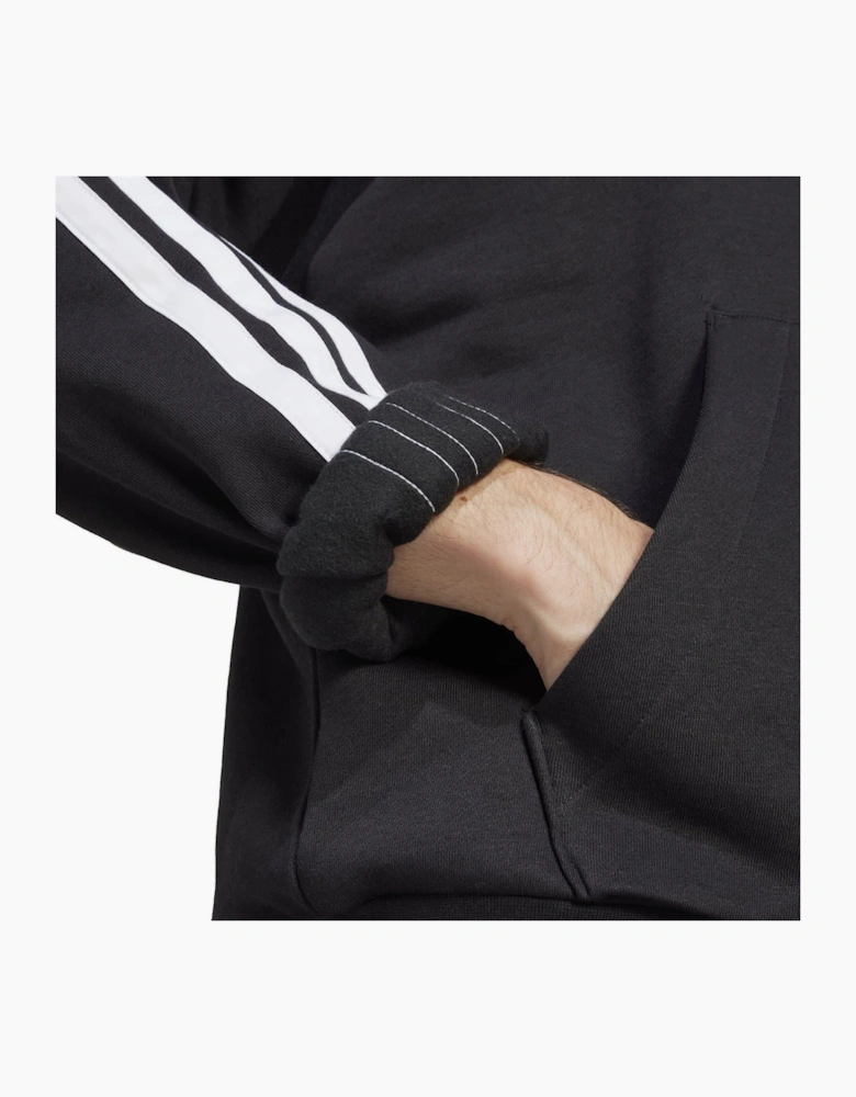 Mens Fleece 3 Stripes Hoodie