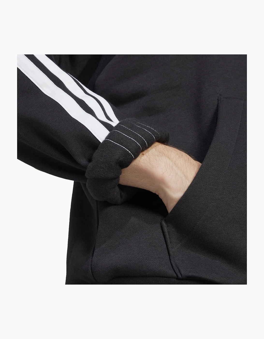 Mens Fleece 3 Stripes Hoodie