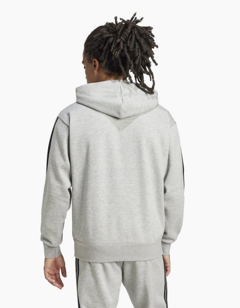 Mens Fleece 3 Stripes Hoodie
