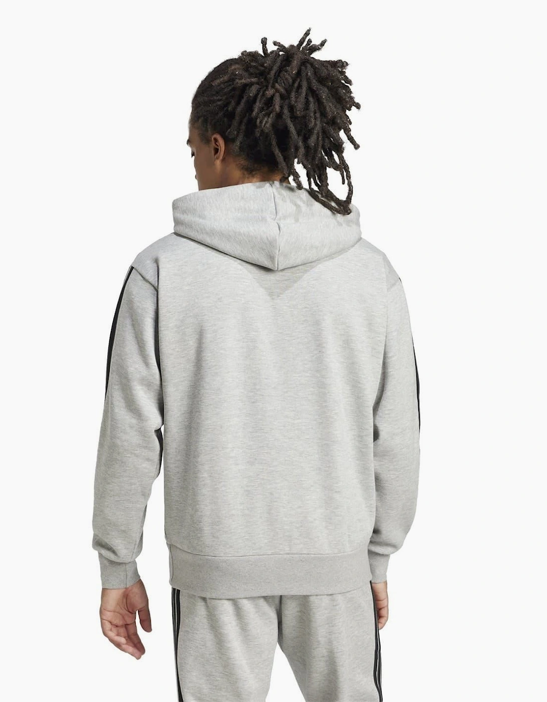 Mens Fleece 3 Stripes Hoodie