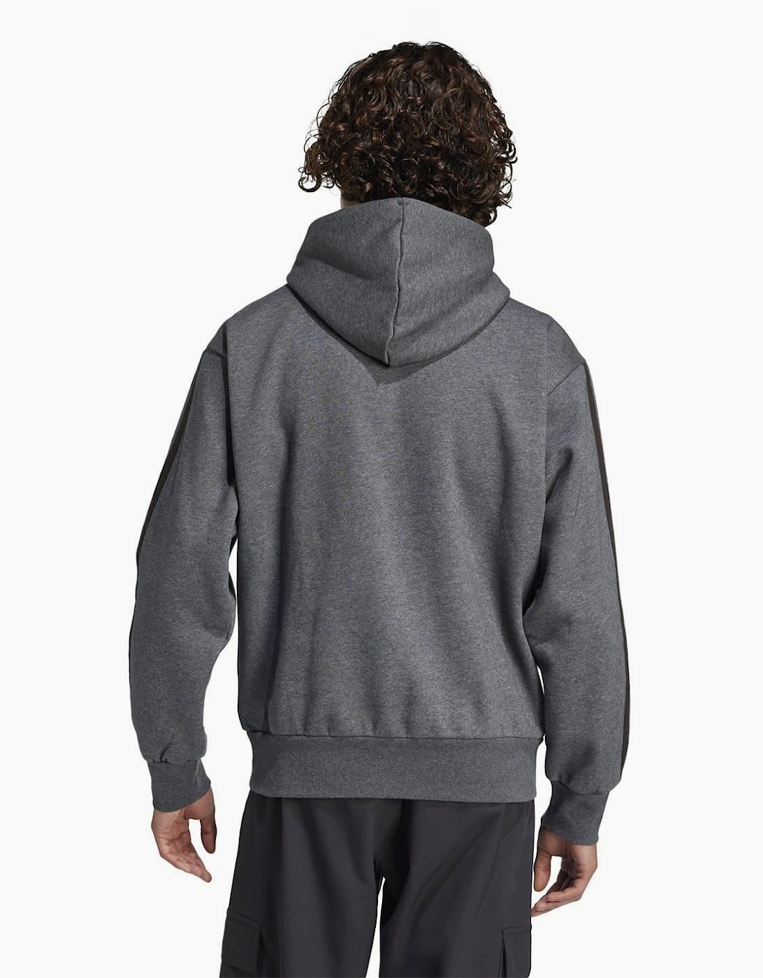 Mens Fleece 3 Stripes Hoodie