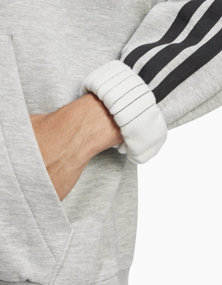 Mens Fleece 3 Stripes Hoodie