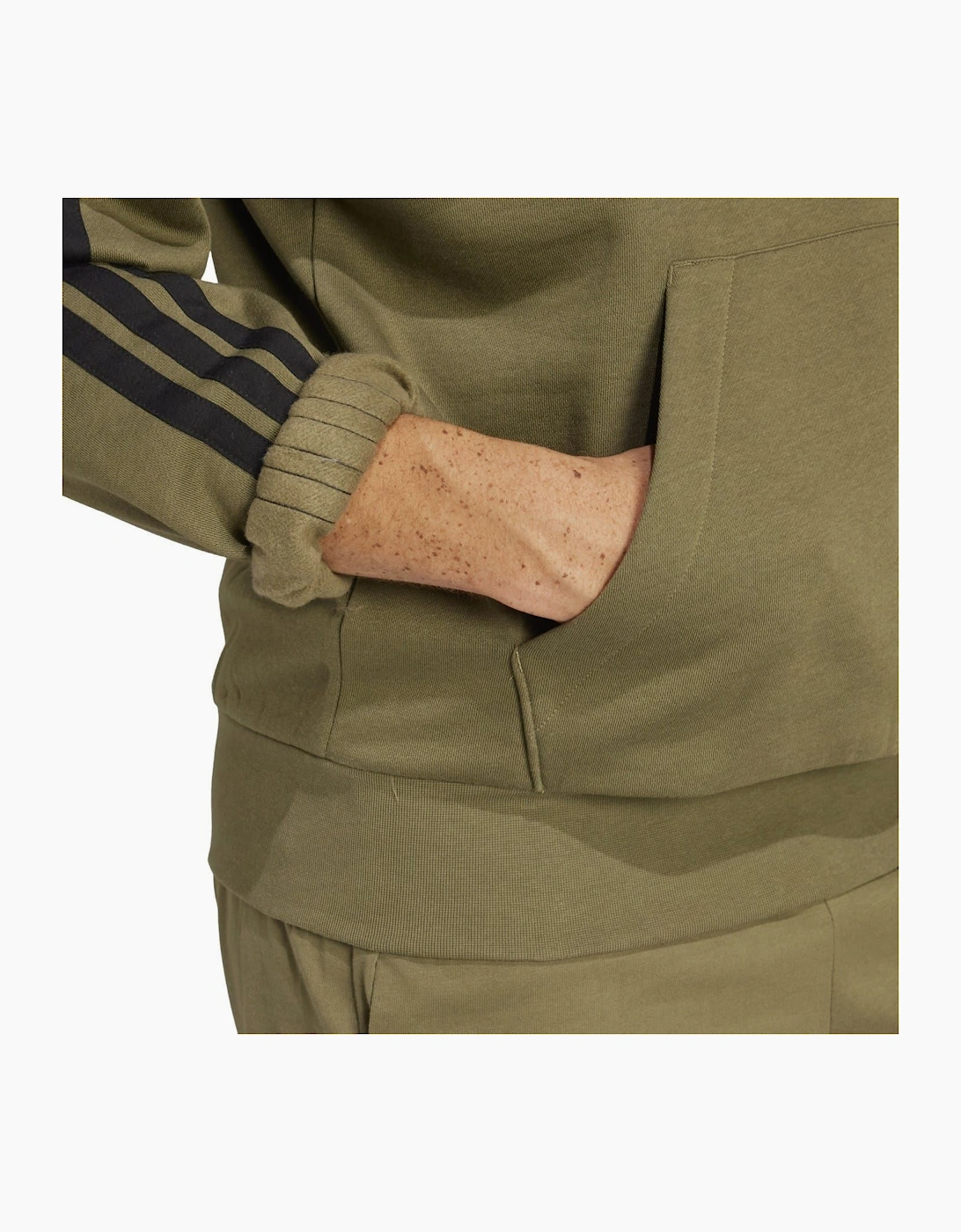 Mens Fleece 3 Stripes Hoodie