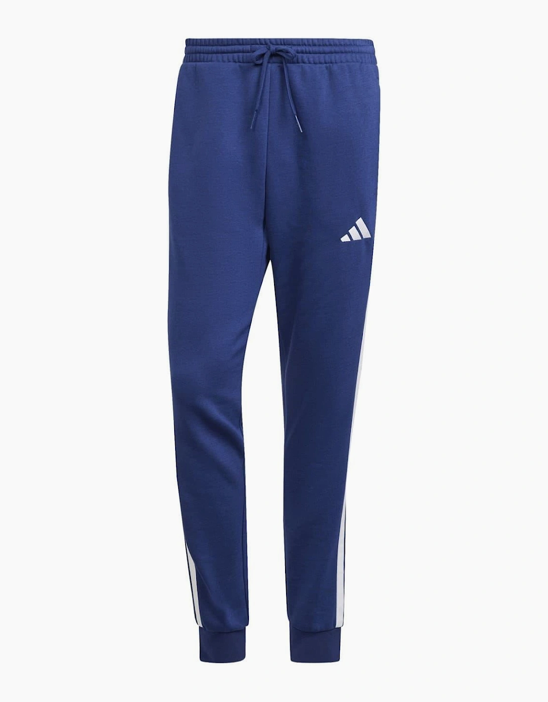 Adidas Men's Navy/Multi Fleece Tapered Cuff 3 Stripes Joggers - Size 29/28/32/Regular/34