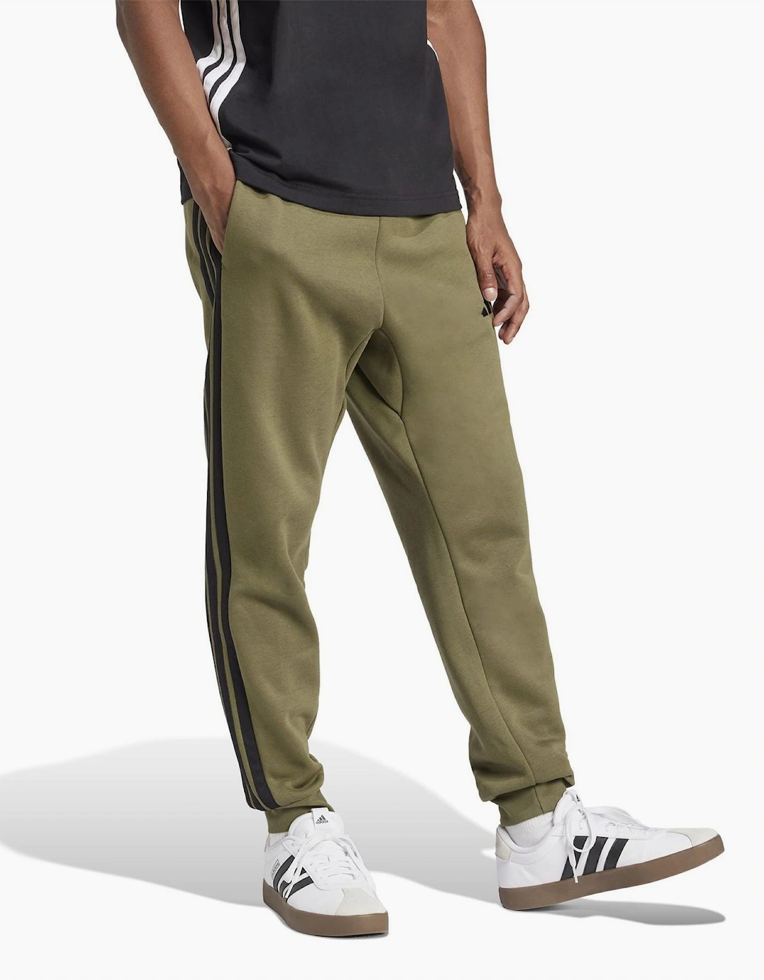 Fleece Tapered Cuff 3 Stripes Joggers