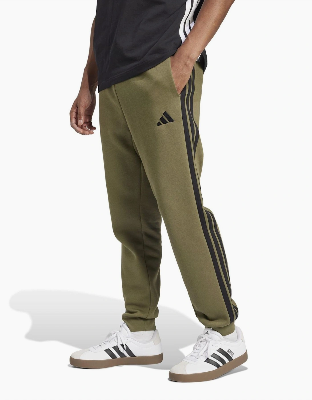 Fleece Tapered Cuff 3 Stripes Joggers
