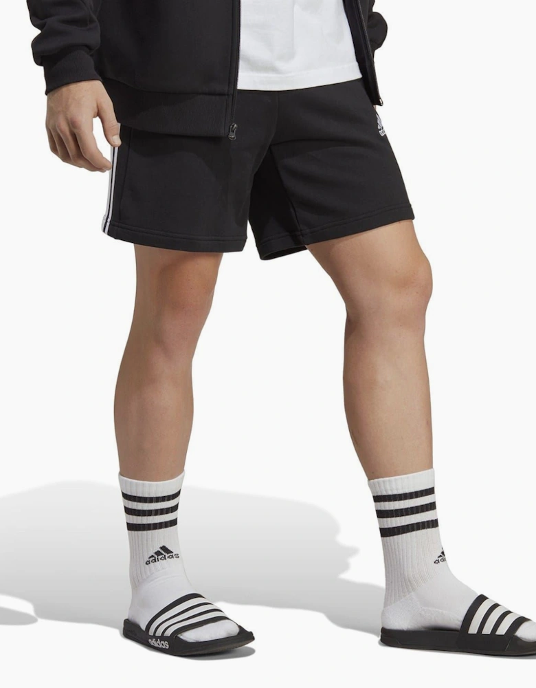Mens Essentials 3 Stripe Fleece Shorts