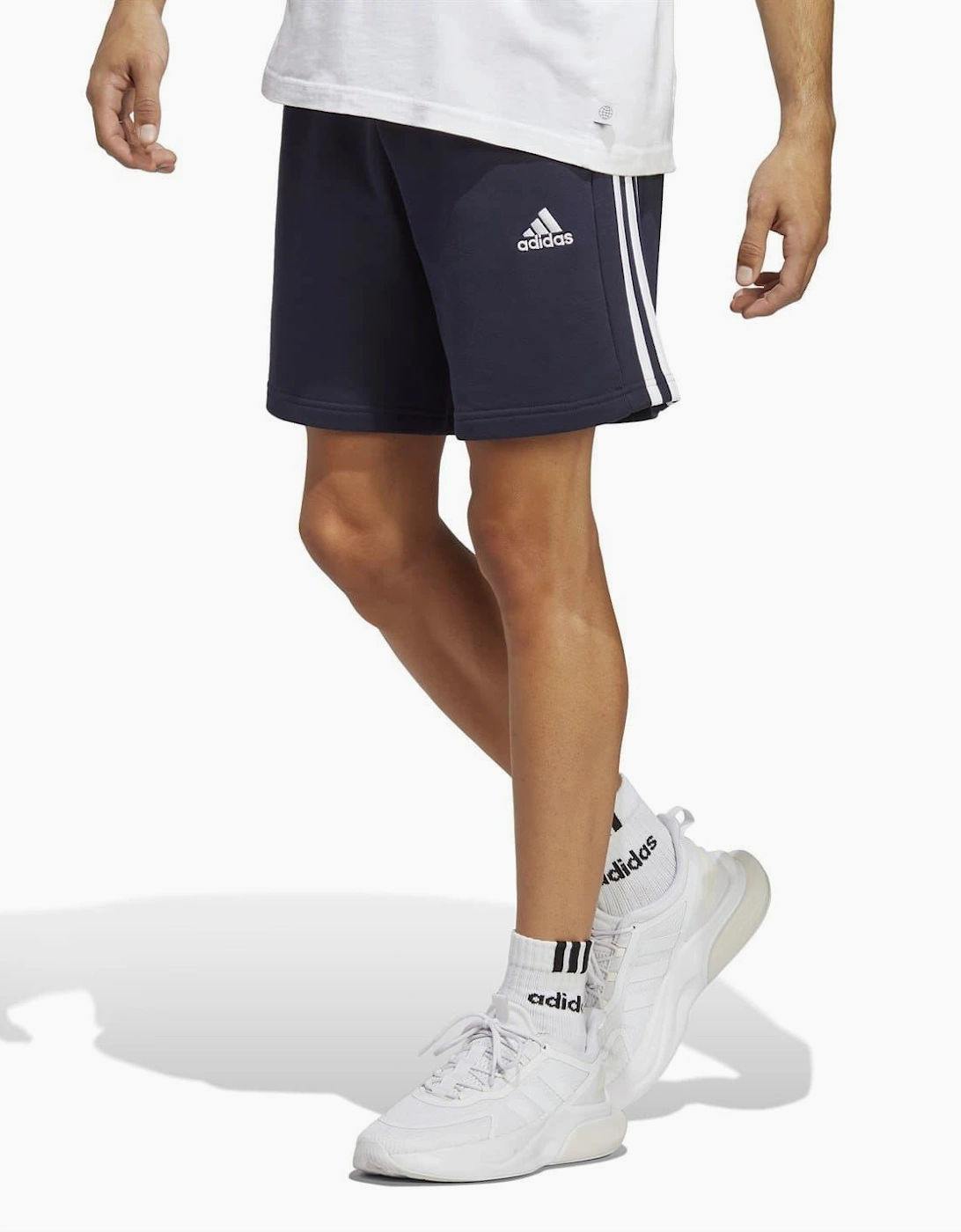 Mens Essentials 3 Stripe Fleece Shorts