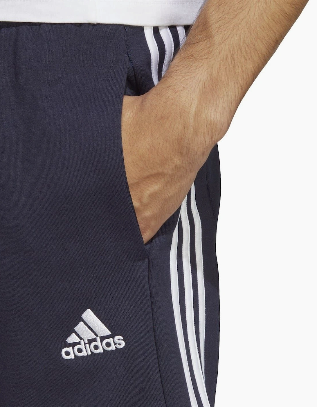 Mens Essentials 3 Stripe Fleece Shorts