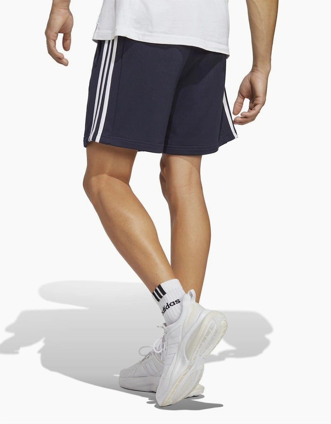 Mens Essentials 3 Stripe Fleece Shorts